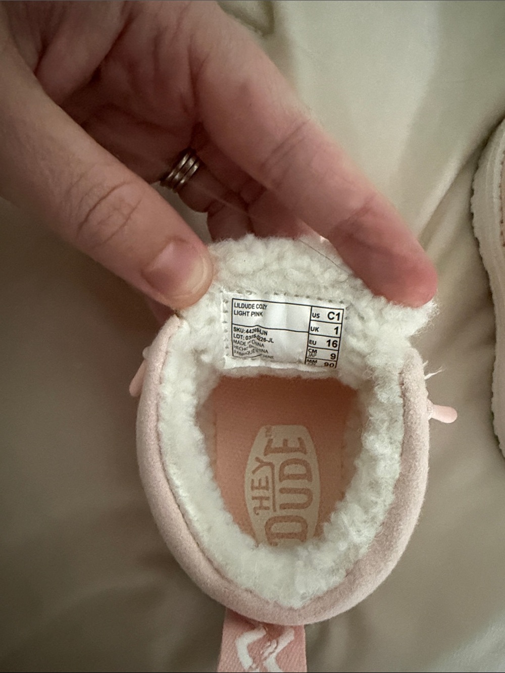 HeyDude LILDUDE Cozy Light Pink Bootie - Picture 5 of 8